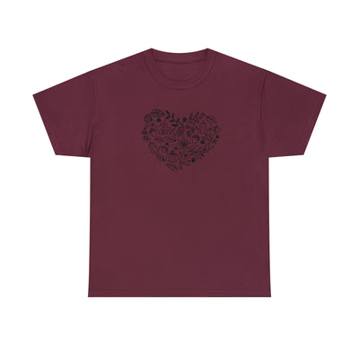 Heart Printed T-Shirts | Unisex Printed Tee | Let's Travel